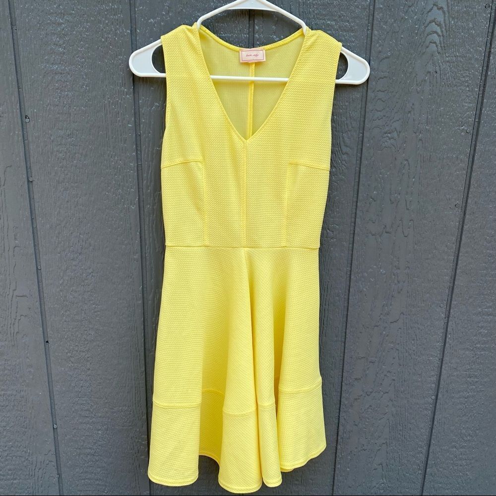 Love Ady Little Yellow Tank A Frame Dress